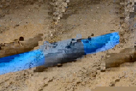 a patch on a damaged pipe