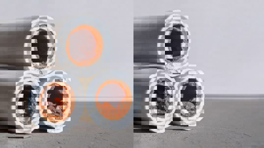 Cross-section of corroded pipes