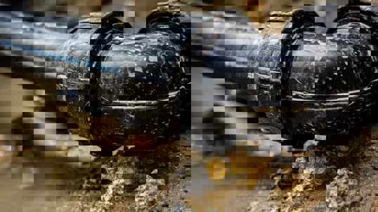 A leaking sewer line