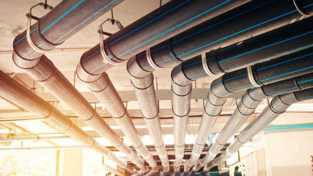 Pipe lines in a commercial building Pipe lines in a commercial building