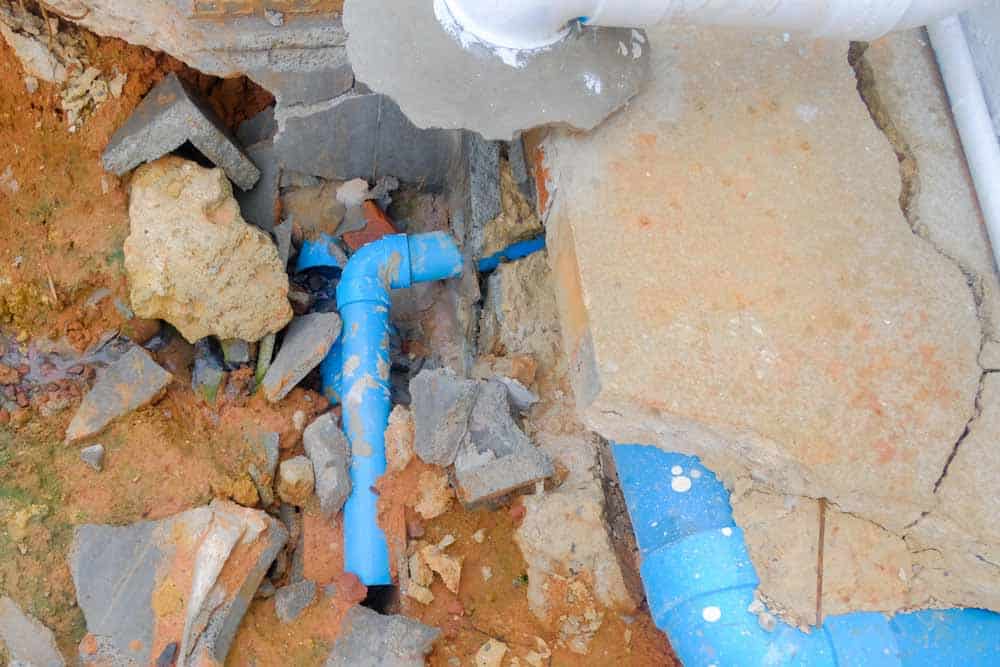 damaged water pipe