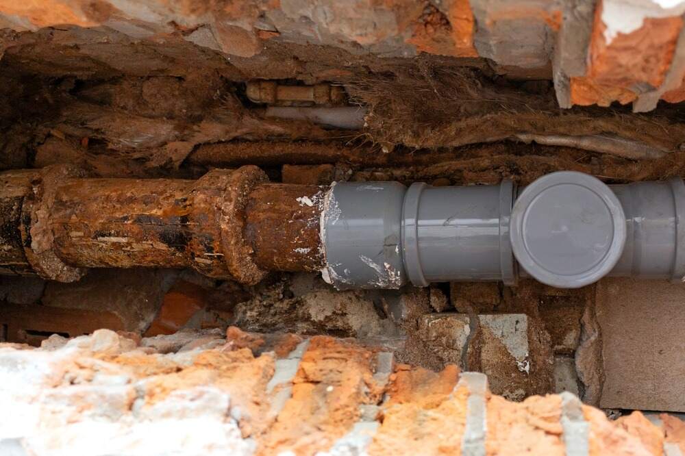 open trench sewer repair in progress Rancho Cordova, CA
