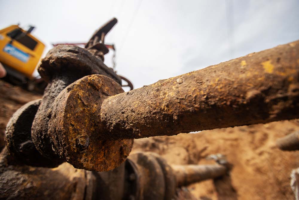 heavily corroded pipes